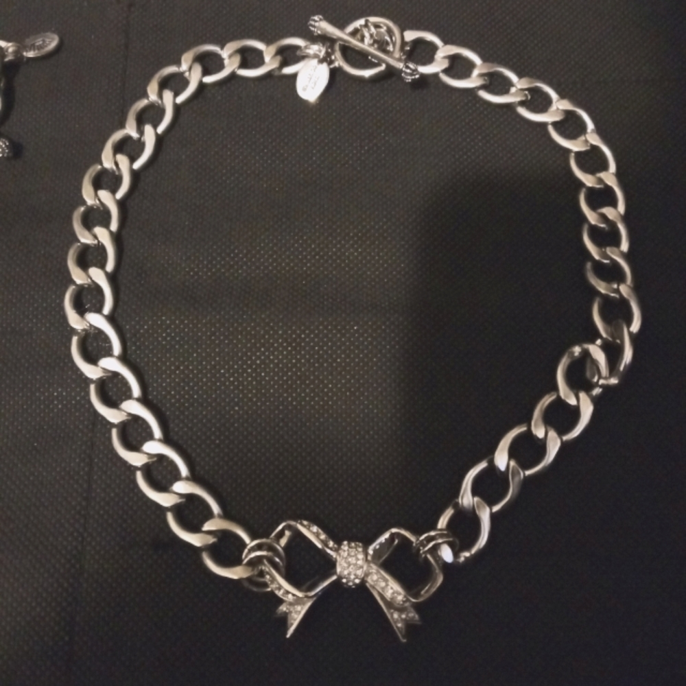 Juicy Couture Vintage Rhinestone Bow Necklace